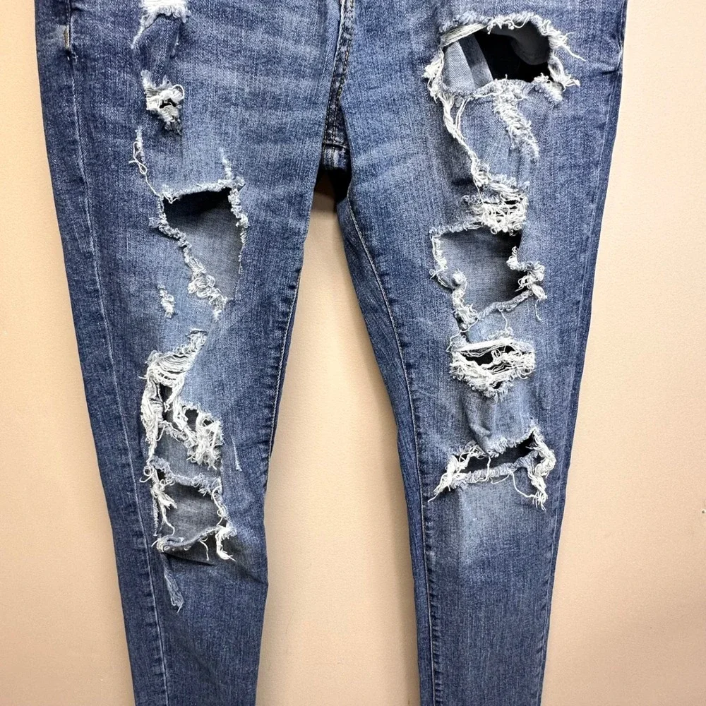 Aeropostale‎ Womens Skinny Distressed Ripped Jeans Medium Wash 28x30